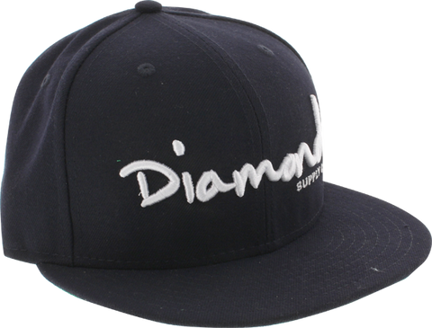 DIAMOND OG SCRIPT HAT 7" NAVY/WHT newera