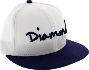 DIAMOND OG SCRIPT HAT 7-1/8" WHT/NAVY newera