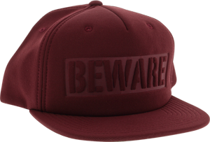 GRIZZLY BEWARE HAT ADJ-BURGUNDY