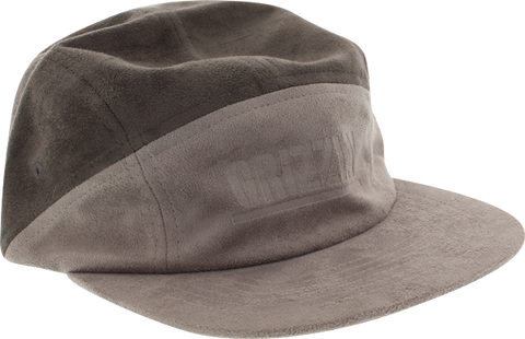 GRIZZLY SUEDE 7-PANEL CAMP HAT ADJ-GREY/CHARCOAL