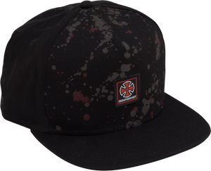 INDEPENDENT CLASSIC LABEL HAT ADJ-BLACK SPLATTER