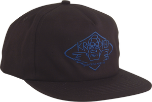 KROOKED SKATEBOARDS ARKETYPE UNSTRUCTURED HAT ADJ-BLACK/BLUE