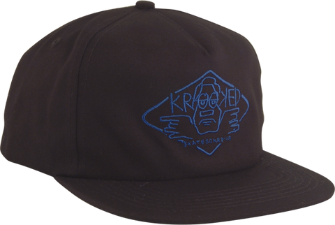 KROOKED SKATEBOARDS ARKETYPE UNSTRUCTURED HAT ADJ-BLACK/BLUE