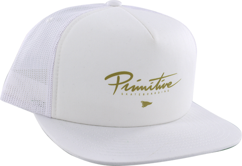 PRIMITIVE SKATEBOARD CORE FOAM MESH HAT ADJ-WHT/GOLD