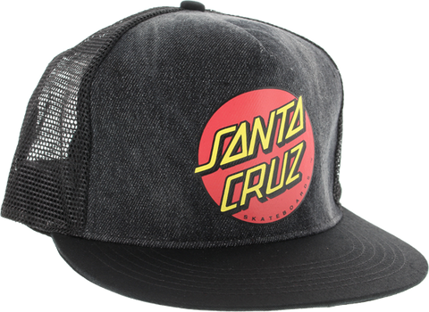 SANTA CRUZ CLASSIC DOT MESH HAT ADJ-BLK DYE DENIM