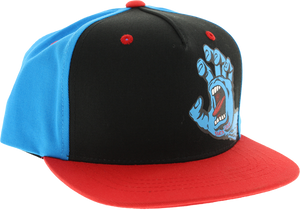 SANTA CRUZ SCREAMING HAND HAT YOUTH ADJ-BLK/BLUE/RED