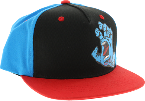 SANTA CRUZ SCREAMING HAND HAT YOUTH ADJ-BLK/BLUE/RED