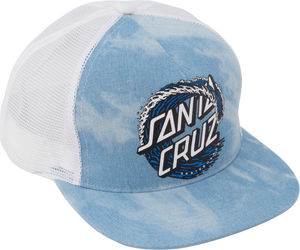 SANTA CRUZ WHITECAP DOT GIRLS MESH HAT ADJ-DENIM/BLK