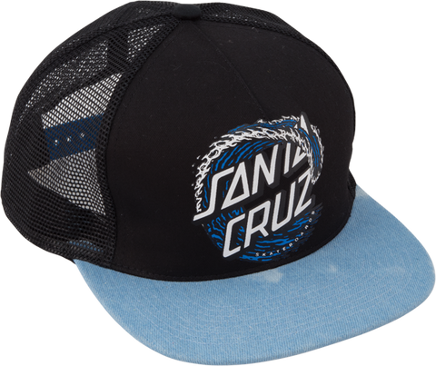 SANTA CRUZ WHITECAP DOT GIRLS MESH HAT ADJ-BLACK/ DENIM