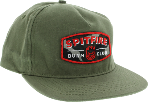 SPITFIRE BURN CLUB HAT ADJ-ARMY GREEN