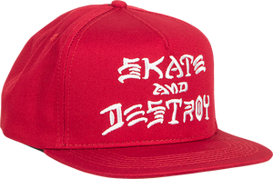 THRASHER SK8 & DESTROY HAT ADJ-BLOOD RED