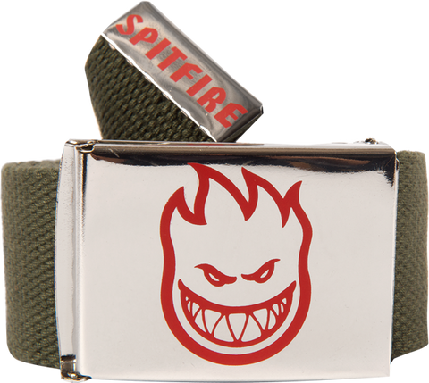 SPITFIRE BIGHEAD LTB WEB BELT ARMY/NICKLE/RED