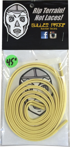 BULLETPROOF KEVLAR SHOE LACES 45" GOLD single set