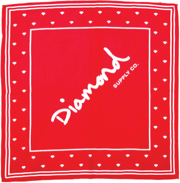 DIAMOND OG SCRIPT BANDANA RED