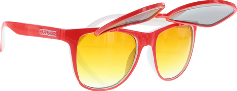 HAPPY HOUR RED CUP RED/WHT/GOLD SUNGLASSES