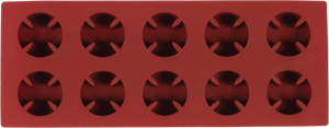 INDEPENDENT CROSS MOLDED ICE CUBE TRAY RED