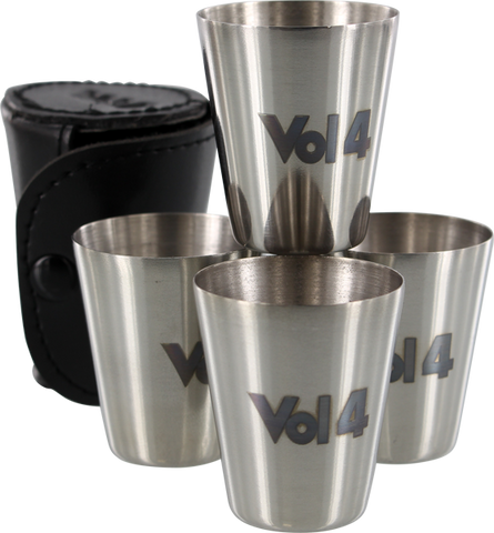 INDE/VOL4 BOTTOMS UP SHOT GLASS SET OF 4 SILVER